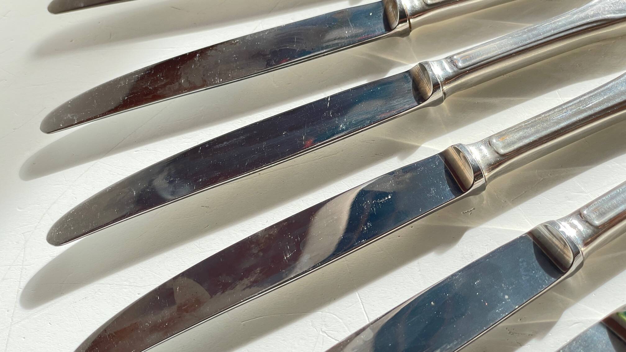 8 Table Knives A. Krupp Italy Vintage