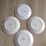 Flat plates (4) in Sarreguemines earthenware, Terre de fer Digoin, Vaucluse model