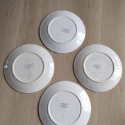 Flat plates (4) in Sarreguemines earthenware, Terre de fer Digoin, Vaucluse model