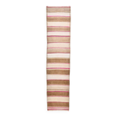 Tapis de couloir vintage à rayures marron clair et roses, 77 x 350 cm