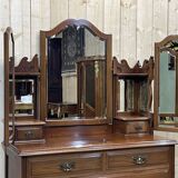 English walnut dressing table chest of drawers - early XXth