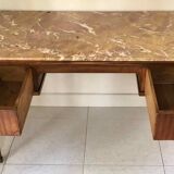 Wood and pink marble desk