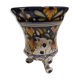 Earthenware tripod vase of Nevers floral decoration
