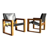 Pair of Scandinavian safari armchairs, 1970s