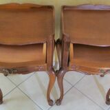 Pair of cherry wood bedside tables, Louis XV style