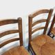 Set of 4 vintage brutalist chairs in wood and straw from the 60s