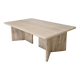 Robust Italian Travertine Coffee Table With two 3-leg Feet, 1980s