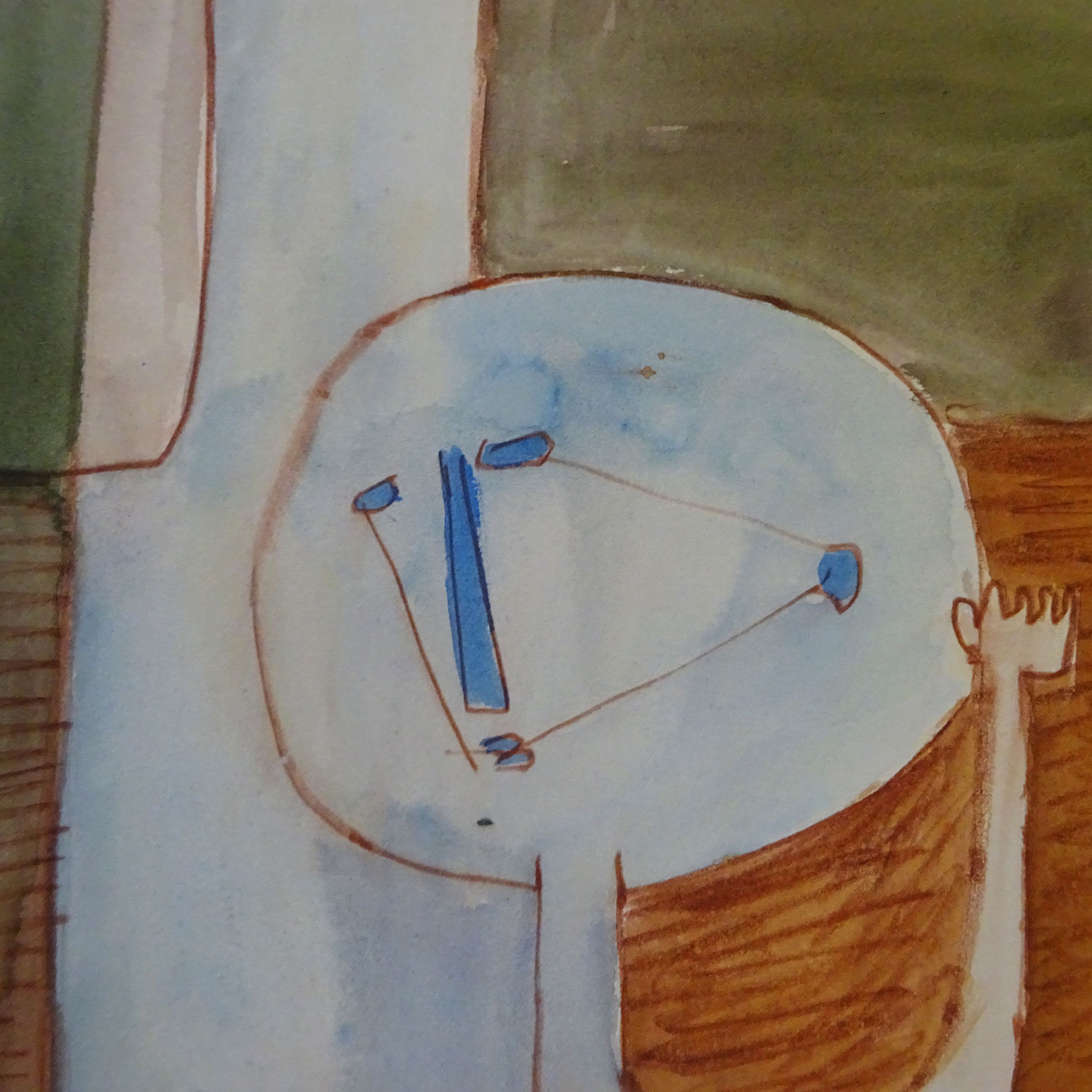 Peinture vintage de style cubiste hollandais, 1957