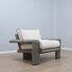 Fauteuil Marzio Cecchi en cuir côtelé et coussins en duvet d'oie années 1970
