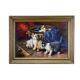Oil painting on panels kitten playing by Leon Huber