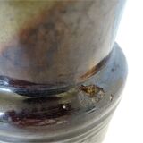 Cruche ancienne en faïence française de Dieulefit, à glace jaune