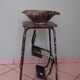 Workshop stepladder, retractable steps, antique, metal and wood, patina look