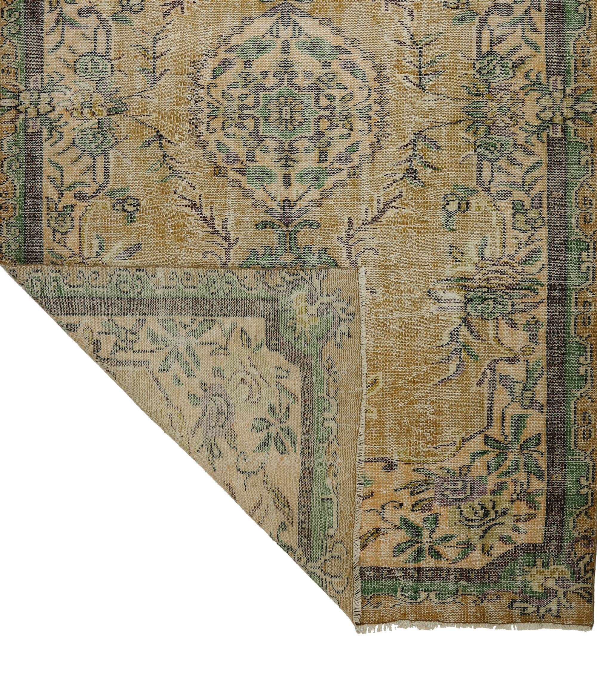 One-of-a-kind turkish handwoven vintage rug - rustic vintage charm 290x 171