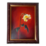 Oil on canvas framed signed S P The rose 56,5 X 44 cm