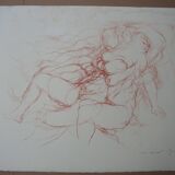 GILI Marcel - Original lithograph "Naked woman" 50x65cm