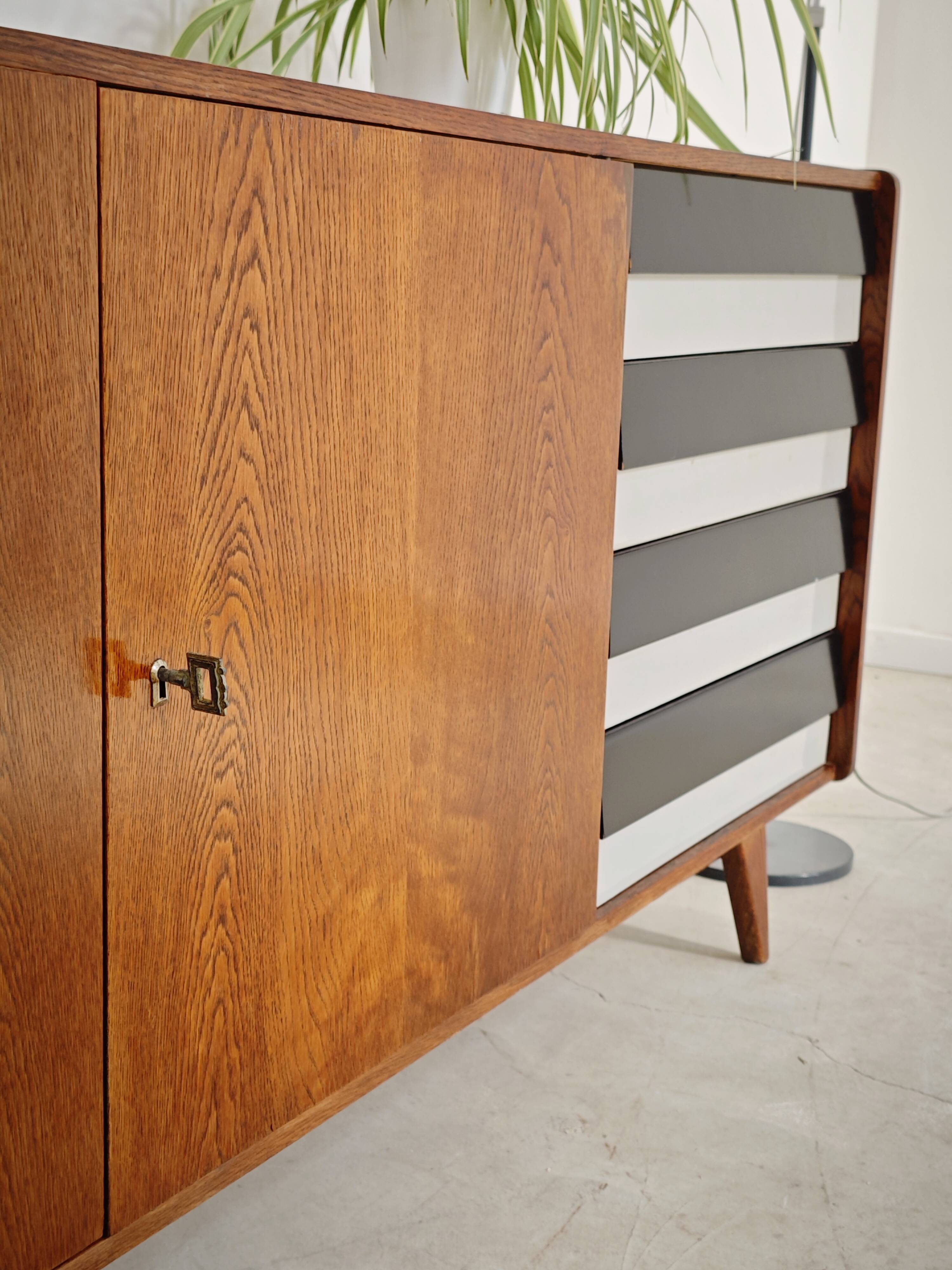 Black and white U 460 sideboard by Jiri Jiroutek for Interier Praha 1960