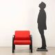 Vintage armchair from the 1980s in fabric and foam, Italy.