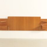 Headboard with teak bedside tables, France, 1960s