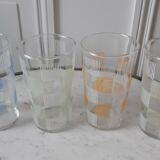 Set of 4 large colored water glasses 70s
