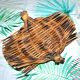 Panier vintage en rotin tressé - coupe à fruit vide-poche 1960-1970 Hippie