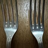 5 silver-plated metal forks with Ercuis hallmark