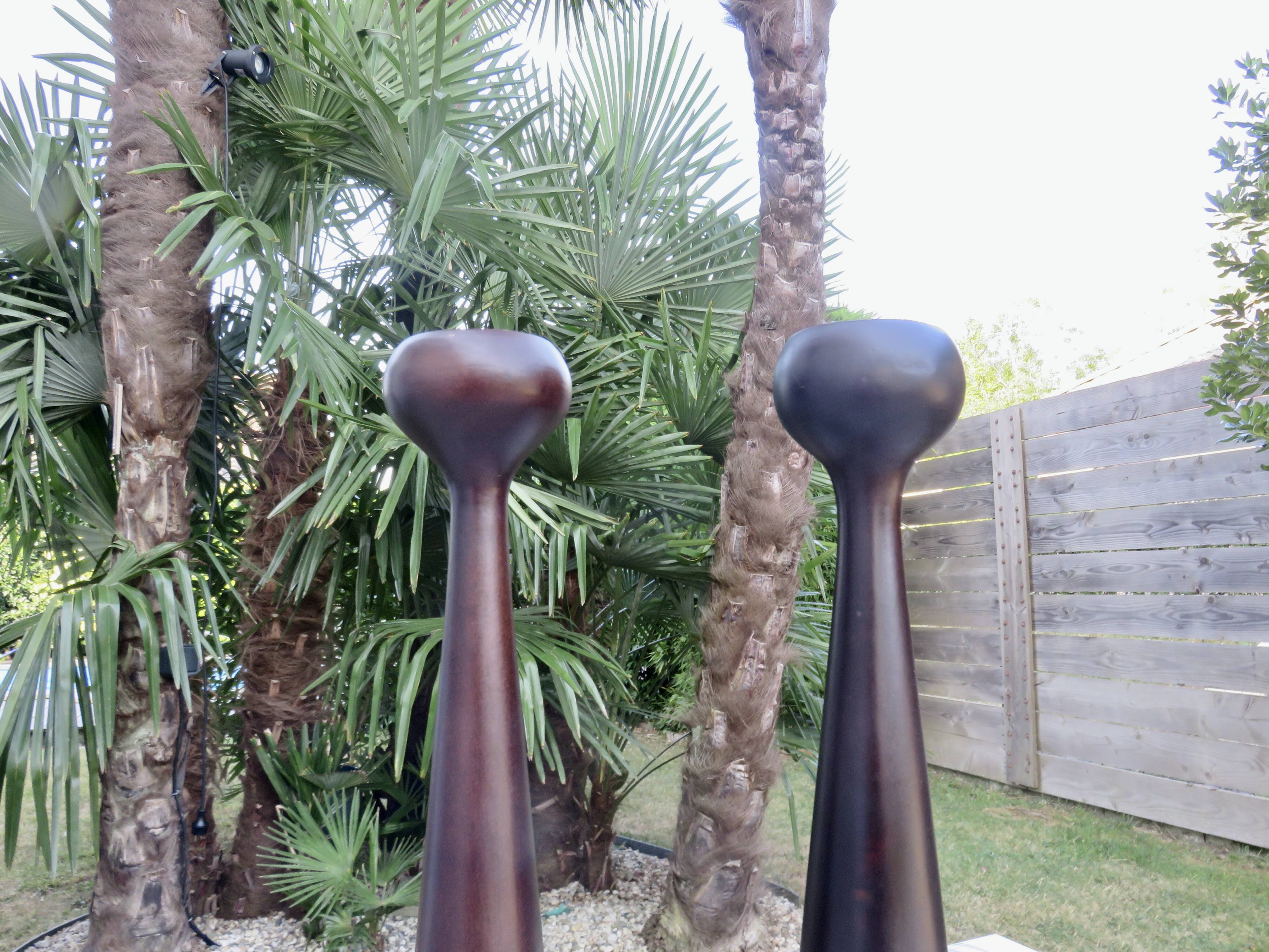 Pair of large Scandinavian candlesticks, 70s, vintage