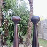 Pair of large Scandinavian candlesticks, 70s, vintage