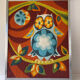 Vintage tapestry owl 70s