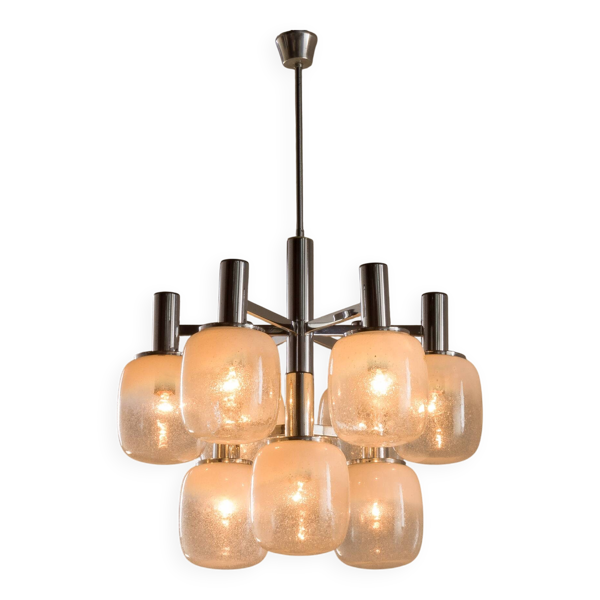 Chandelier en verre de Murano Targetti Sankey, années 1970