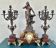 Garniture de cheminée Napoléon III marbre & régule signé Auguste. Moreau