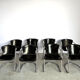 Vintage dining chairs by Willy Rizzo for Cidue set of 8, 1970s