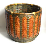 Bamboo and woven wicker pot cover