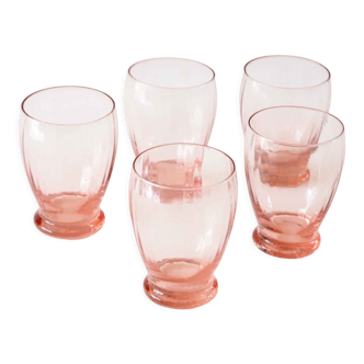 Série de 5 verres roses