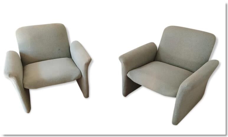 Pair of vintage armchair fabric heaters 70s