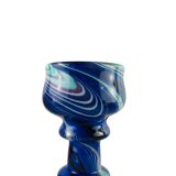 Coupe sur pied en verre multicouche à décor de forme libre Patrick Lepage