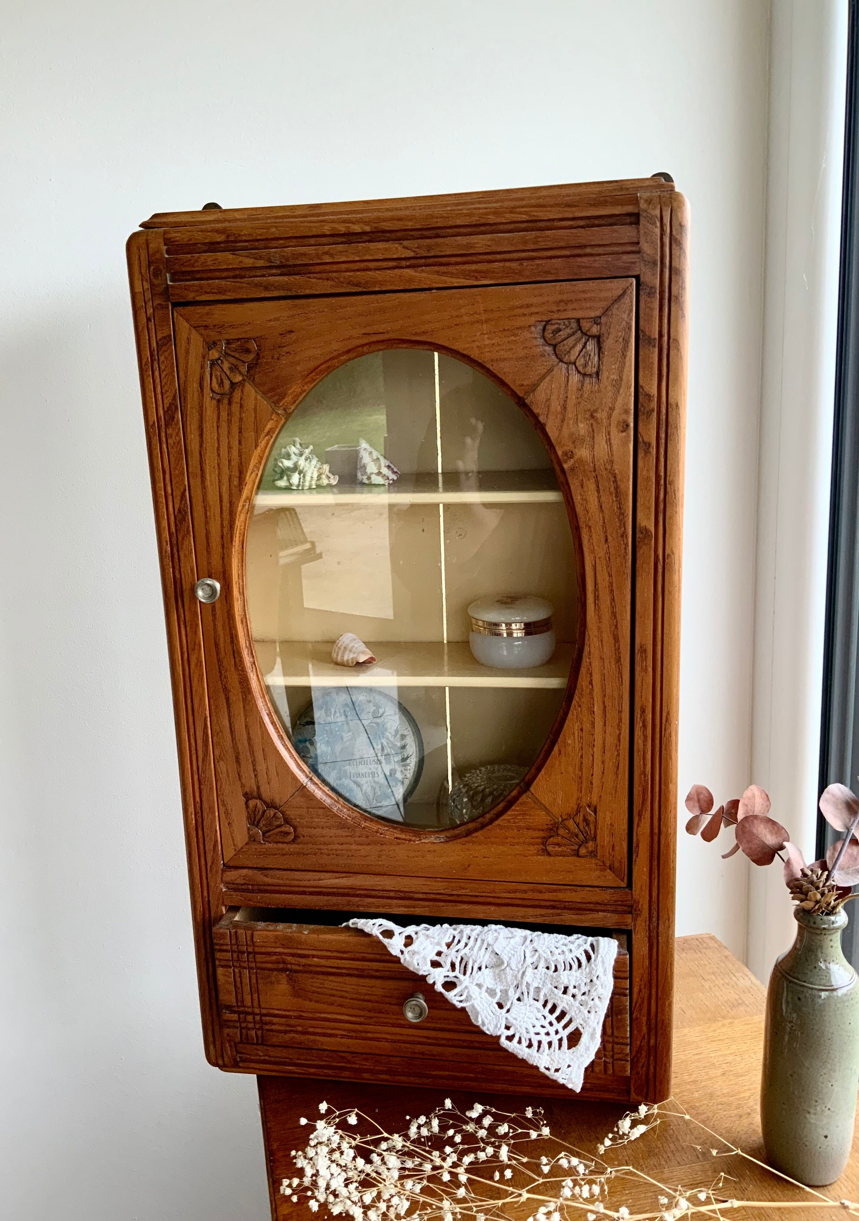 Antique toilet cabinet