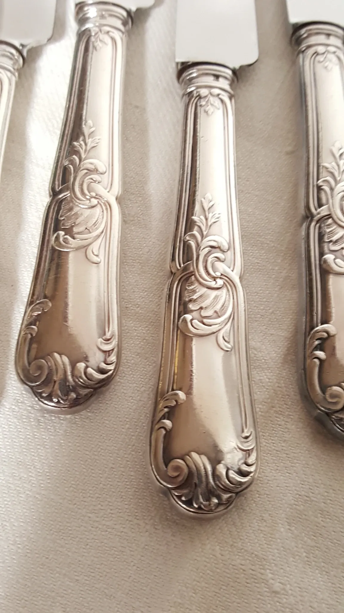 Table knives Émile Bergeron Silver-plated Rococo Style Louis XV