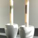 Pair of White Ceramic Candle Holders