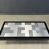 Vintage lacquer and aluminum coffee table, 1970s