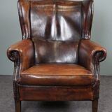 Sheep leather armchair + ottoman