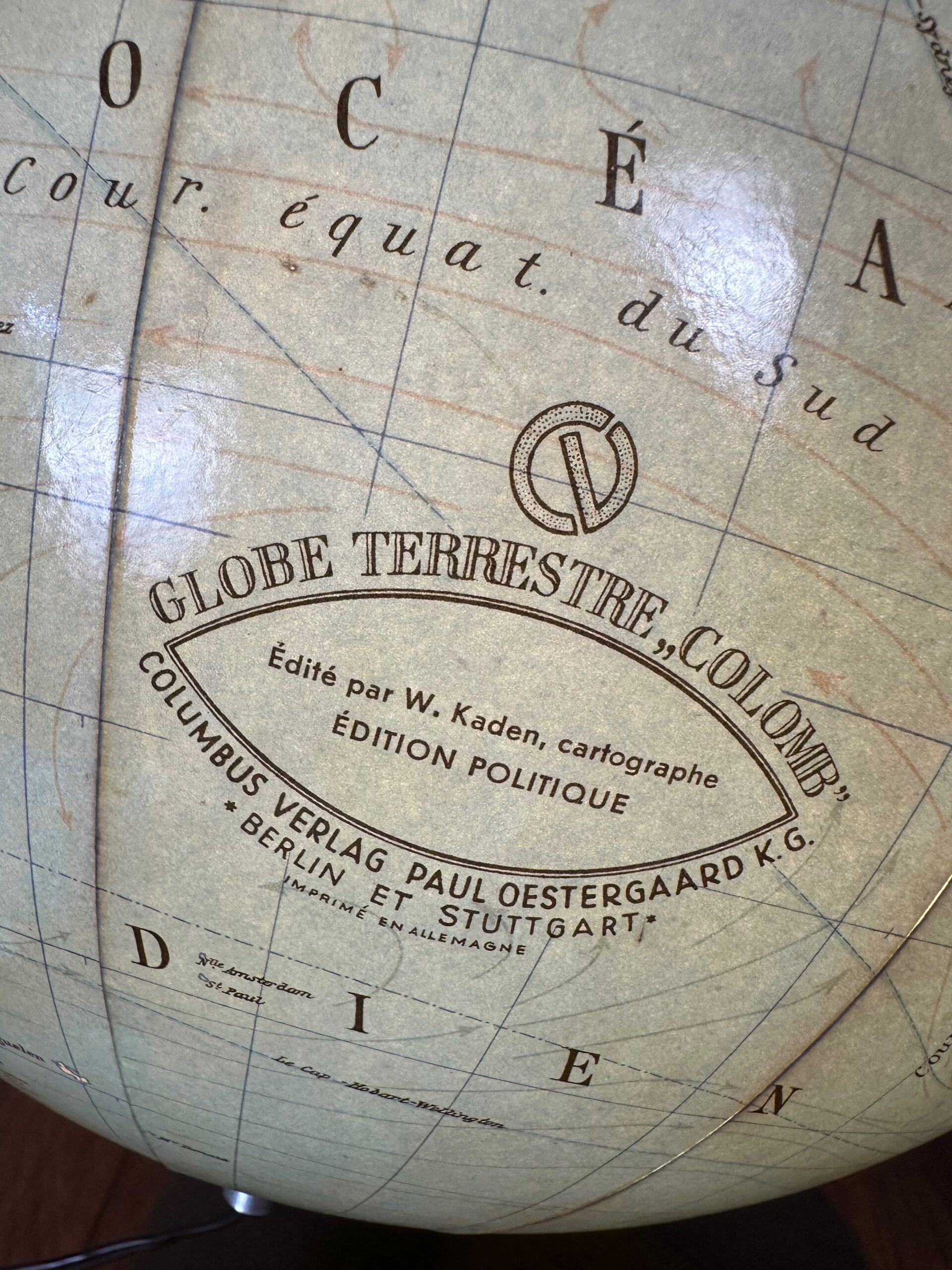 Globe vintage 'Colomb' / éclairage – verre