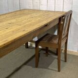 Early 20th-century farmhouse table made of fir, elm, and chestnut.