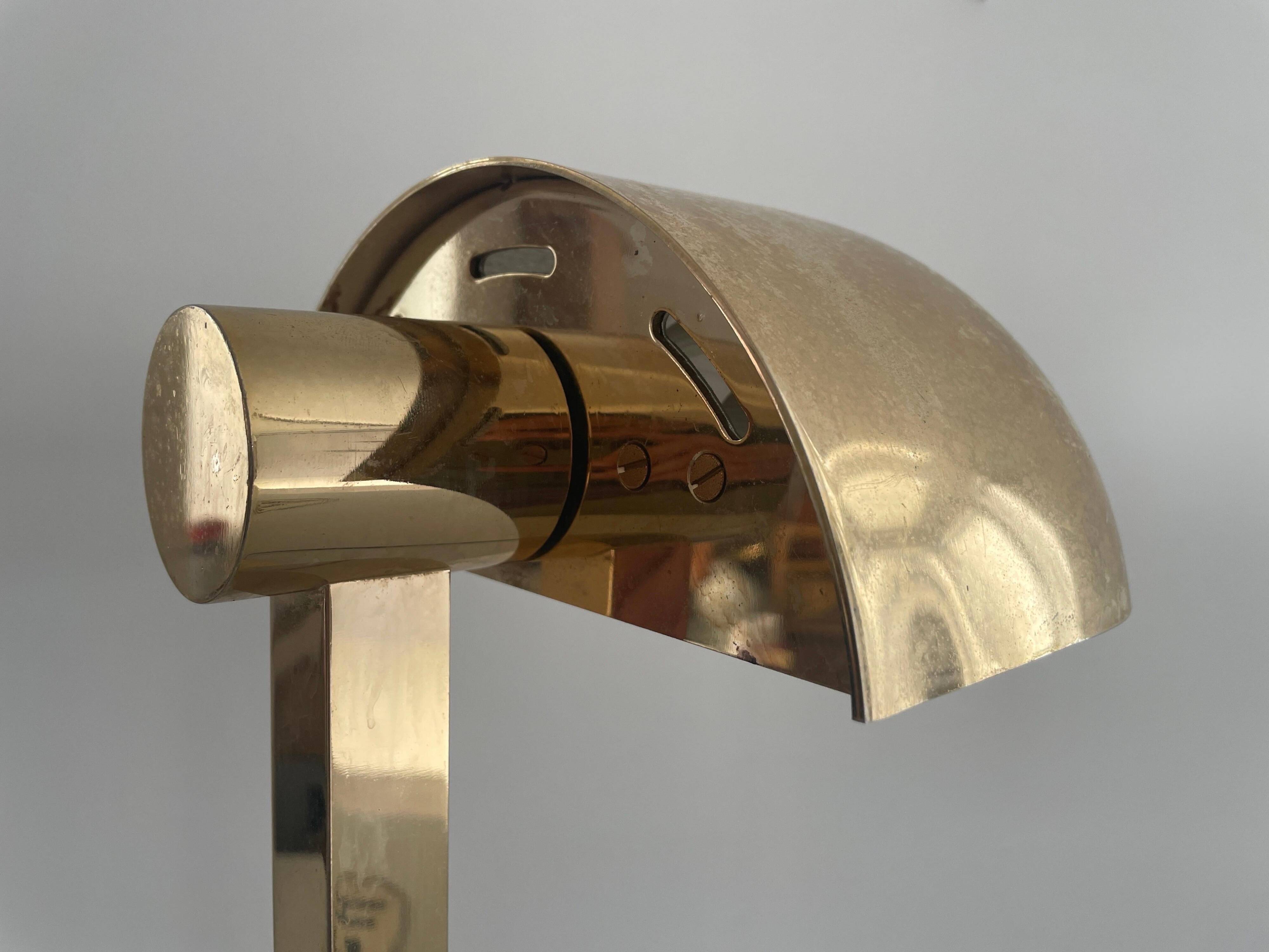 Large modernist desk lamp in brass by Hillebrand, 1960s, Germany.