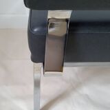 Chrome metal and imitation leather armchair from the 50s