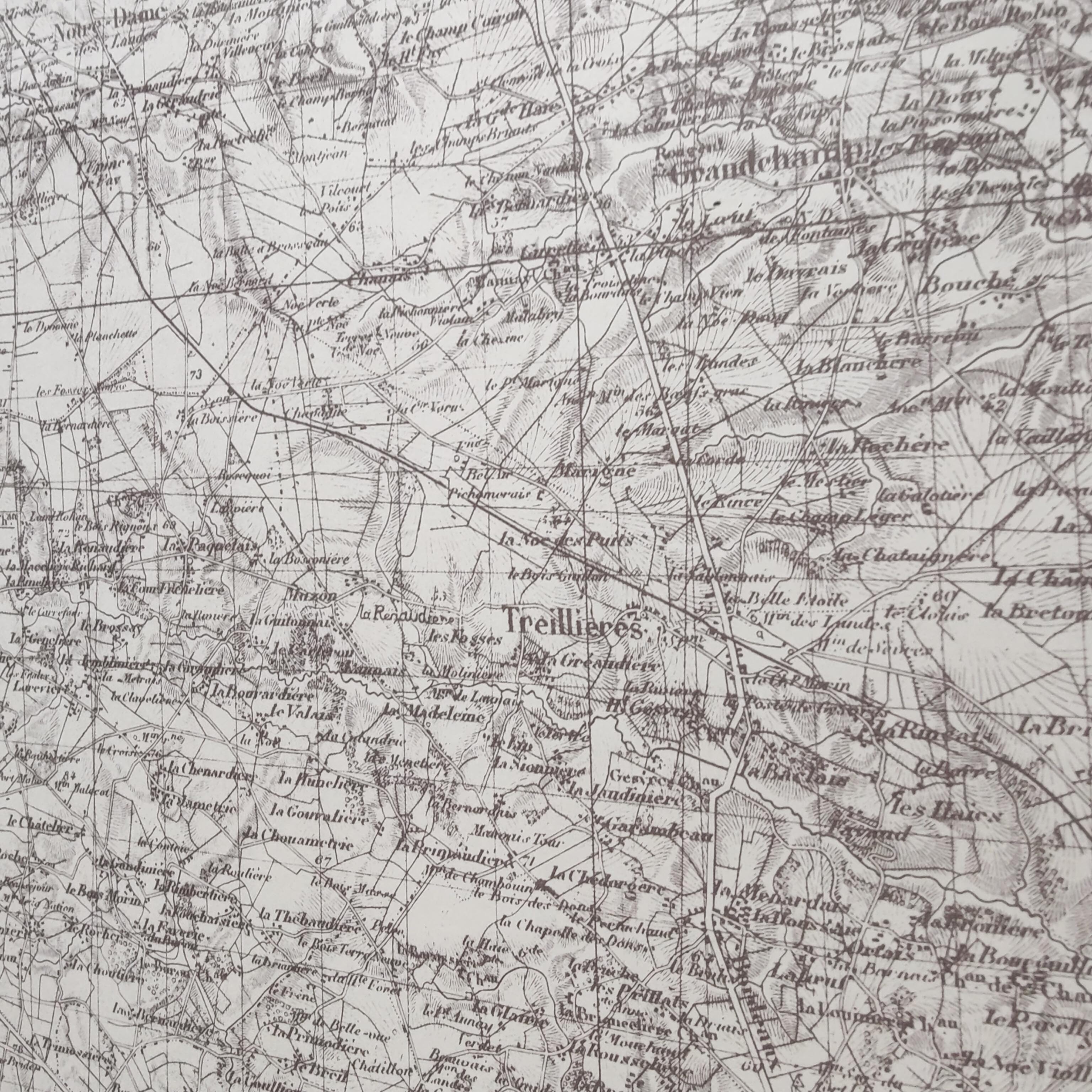 Old map of St Nazaire, Loire estuary, 1940