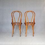2 Fischel bistro chairs N°18 1/2, circa 1910, wooden seat.