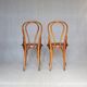2 Fischel bistro chairs N°18 1/2, circa 1910, wooden seat.