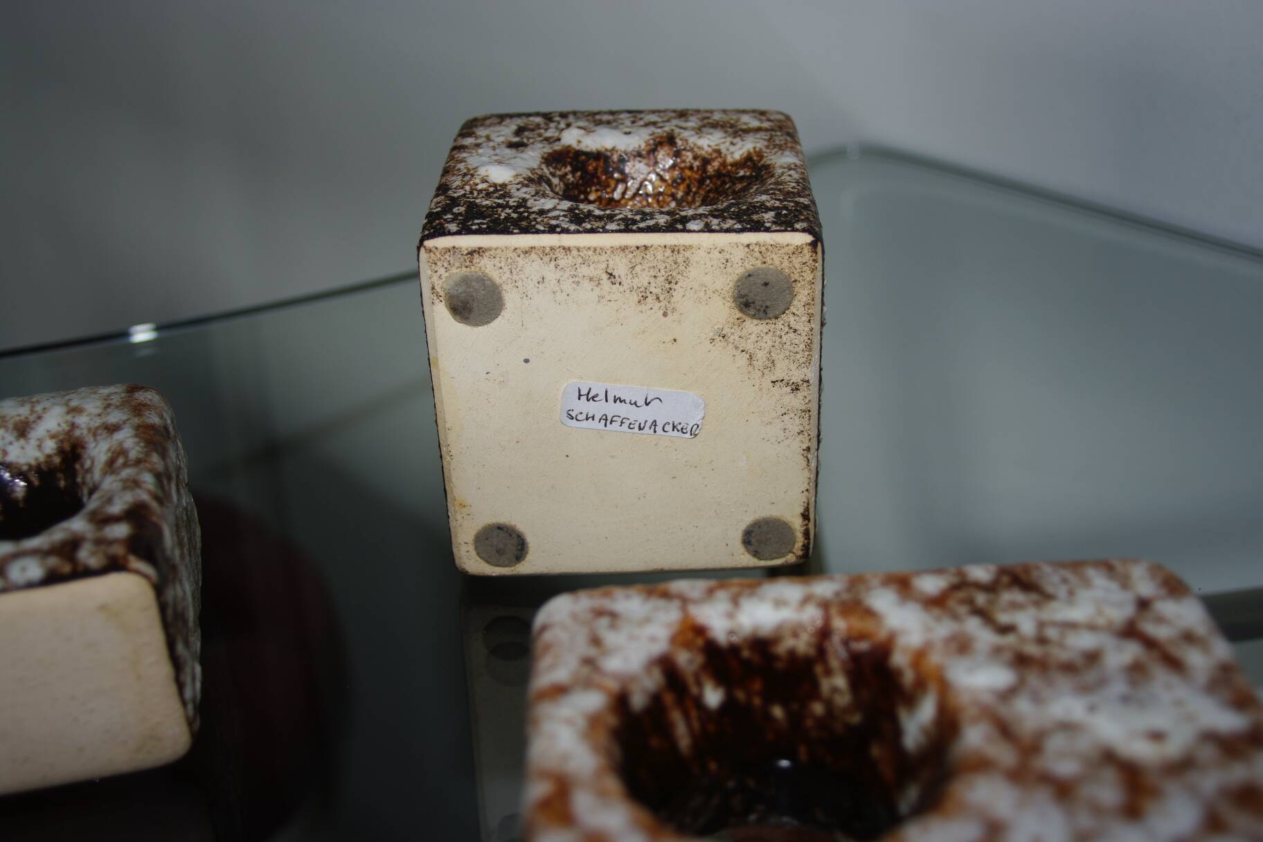 Set of vintage cubist ceramic vases by schaffenacker 1970