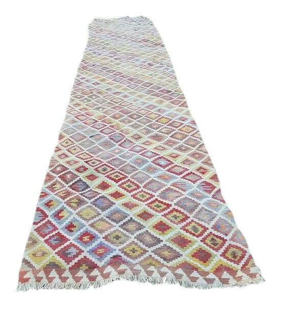 Vintage Turkish hallway rug 100x495 cm