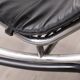 Vintage 1980s Metal and Leather Chaise Lounge, Italian Design